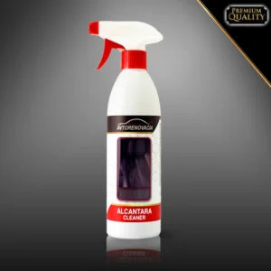 White bottle with trigger. Product for Alcantara clean