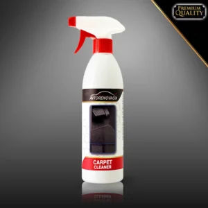 White bottle with trigger. Product for Carpet clean