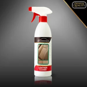 White bottle with trigger. Product for Leather clean