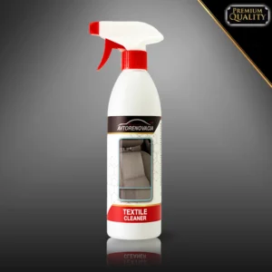 White bottle with trigger. Product for Textile clean